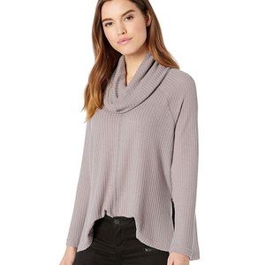 bb dakota // waffle knit relaxed cowl neck top